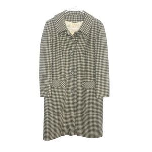 Vintage Pendleton wool topcoat gray cream houndstooth